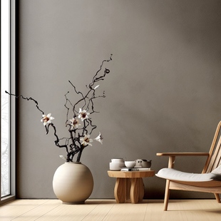 百合花客厅落地干花花束家居摆设天然风干真花树枝装饰长干枝插花