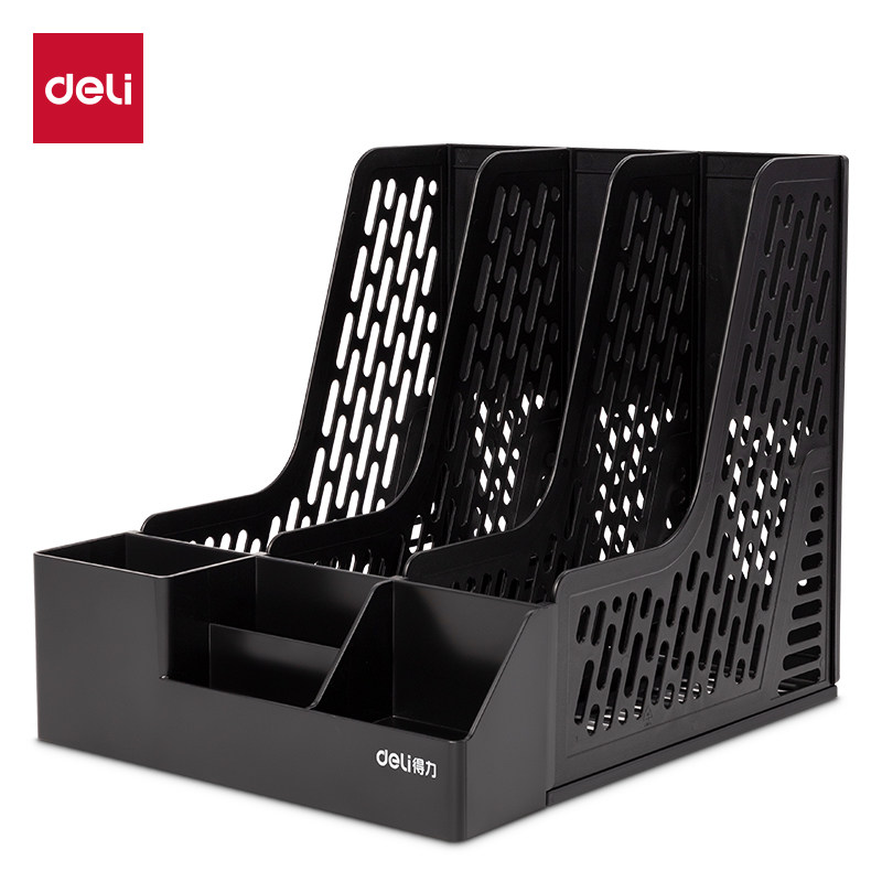 DELI 78980 트리플 파일 프레임 학생 북엔드 다기능 사무실 책상 데이터 파일 분류 보관함