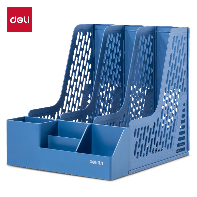 DELI 78980 트리플 파일 프레임 학생 북엔드 다기능 사무실 책상 데이터 파일 분류 보관함