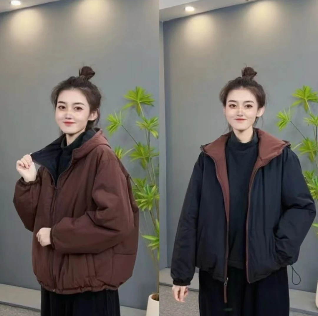 棉常规休闲宽松两面穿棉衣