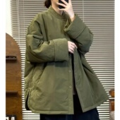 休闲简约纯色两侧开叉百搭小棉服韩版 2025冬季 新款 女