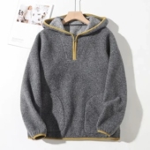 休闲新款 简约百搭显瘦保暖防风减龄休闲撞色加厚连帽卫衣春秋冬款