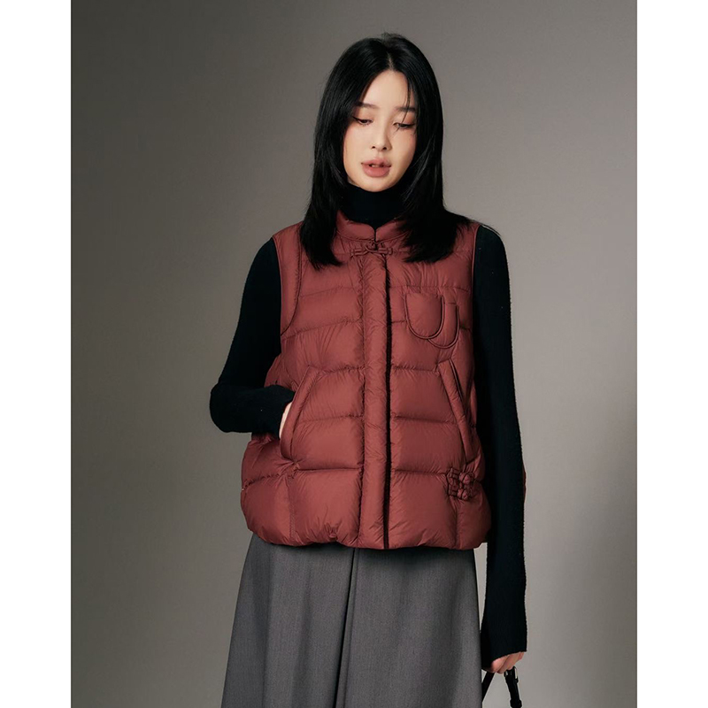 休闲90白鸭绒常规立领羽绒服马夹