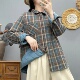 2025秋冬款 双层棉纱夹棉格子衬衫 复古风加厚保暖棉衣宽松纯棉外套