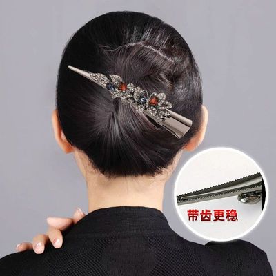 鸭嘴牛角夹合金妈妈复古盘发发夹