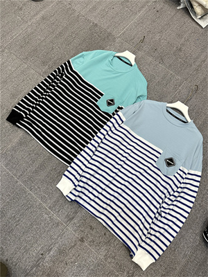 面料党FCRB 高端日系机能小口袋 科技高弹拉丝绒条纹长袖T恤