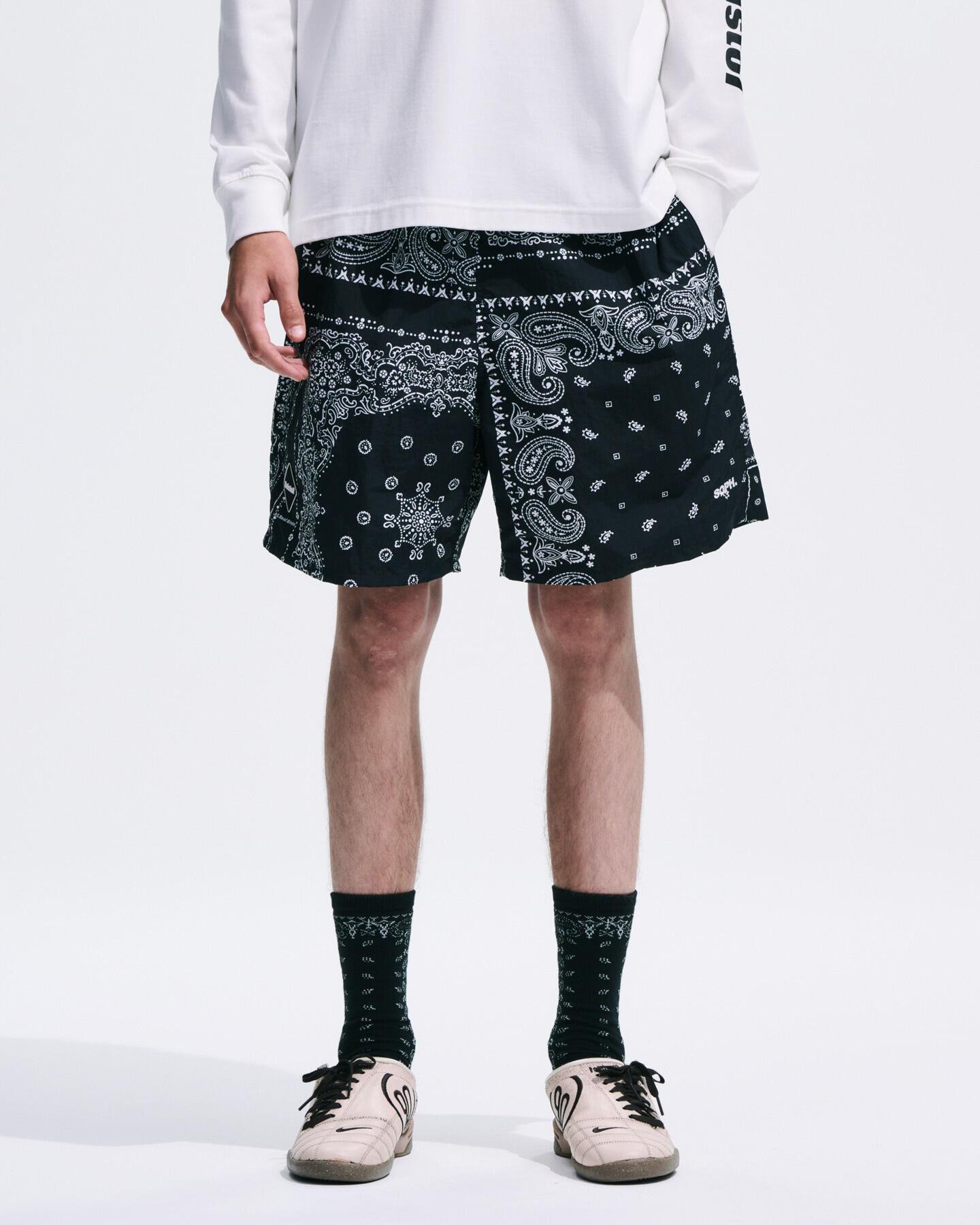 FCRB BANDANA NYLON EASY SHORTS腰果花 男士户外运动休闲短裤