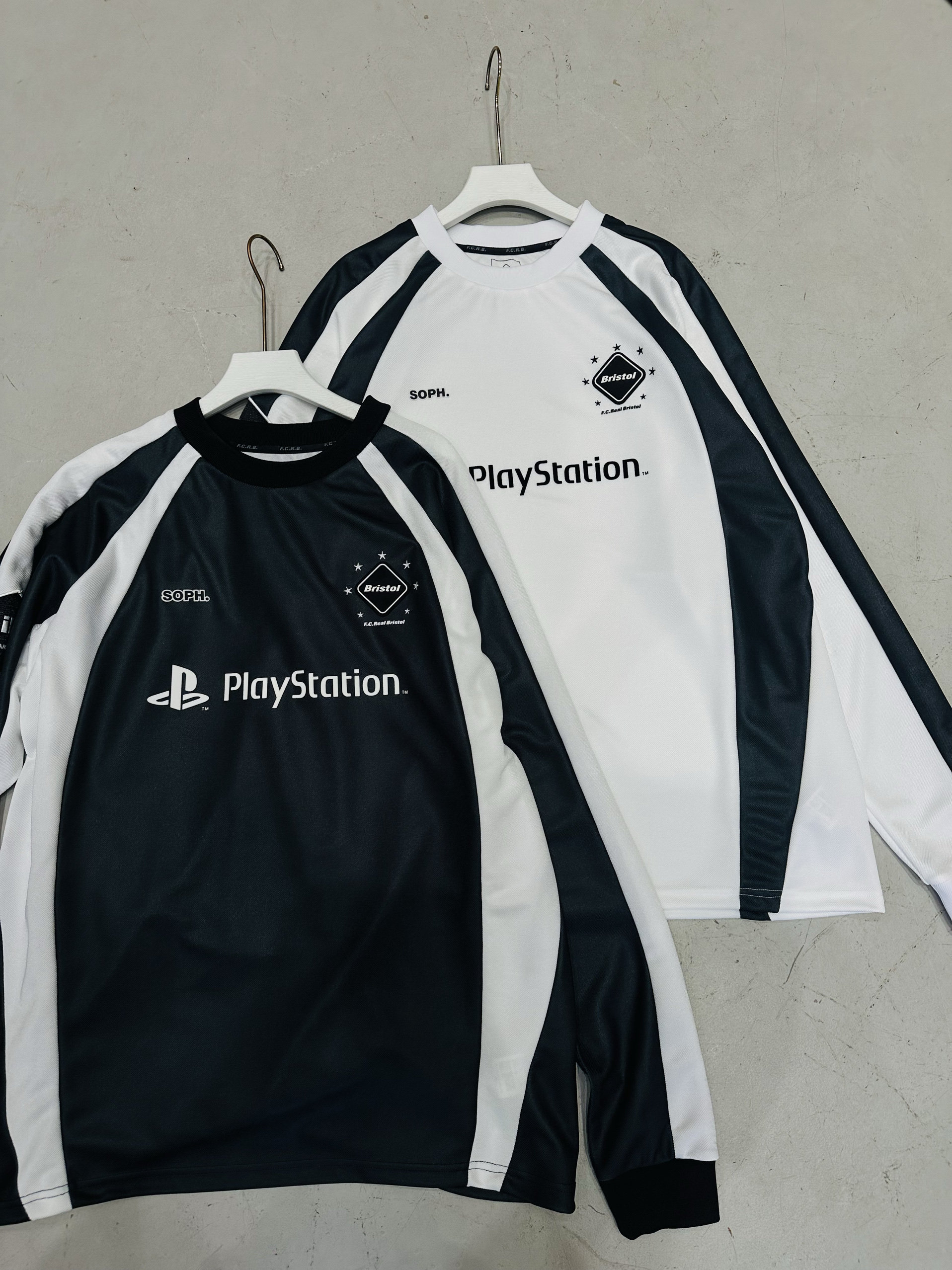 FCRB×PlayStation合作款 拼接速干运动休闲长袖圆领T恤上衣