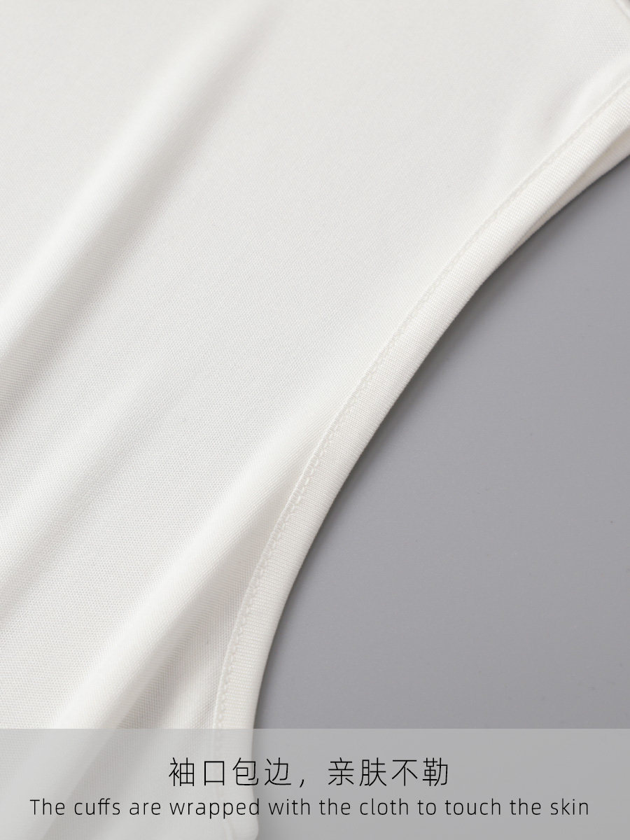 SPRING AND AUTUMN NEW SILK MULBERRY SILK HIGH NECK PILE COLLAR SLEEVELESS VEST BASE SHIRT T-SHIRT PLUS SIZE INNER WEAR LADIES