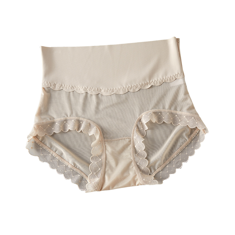 高档真丝无痕高腰收腹女士内裤