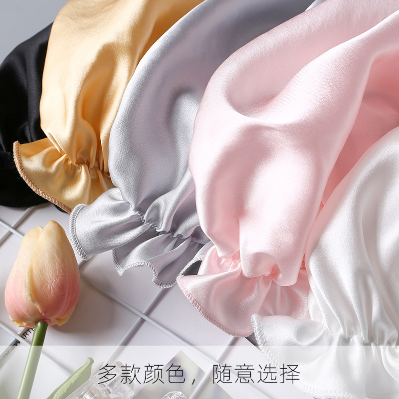 100% MULBERRY SILK COMFORTABLE NIGHTCAP SHOWER CAP SILK WATERPROOF AND DUSTPROOF HOME CASUAL LONG HAIR CARE HAIR COVER BANDANA