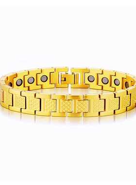 2025欧美法国时尚磁石大鳄手链男女情侣款钛钢手环百搭可调节配饰