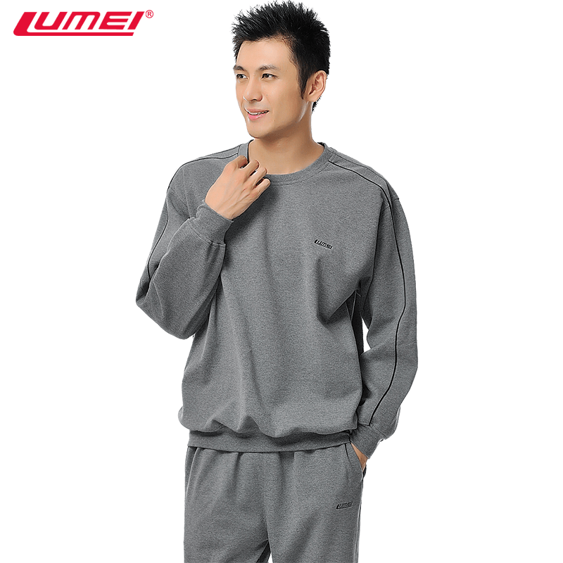 LUMEI 스포츠 정장 남성 봄 가을 라운드 넥 대형 루즈 스웨트 셔츠 캐주얼 긴팔 운동복 풀오버 스포츠웨어
