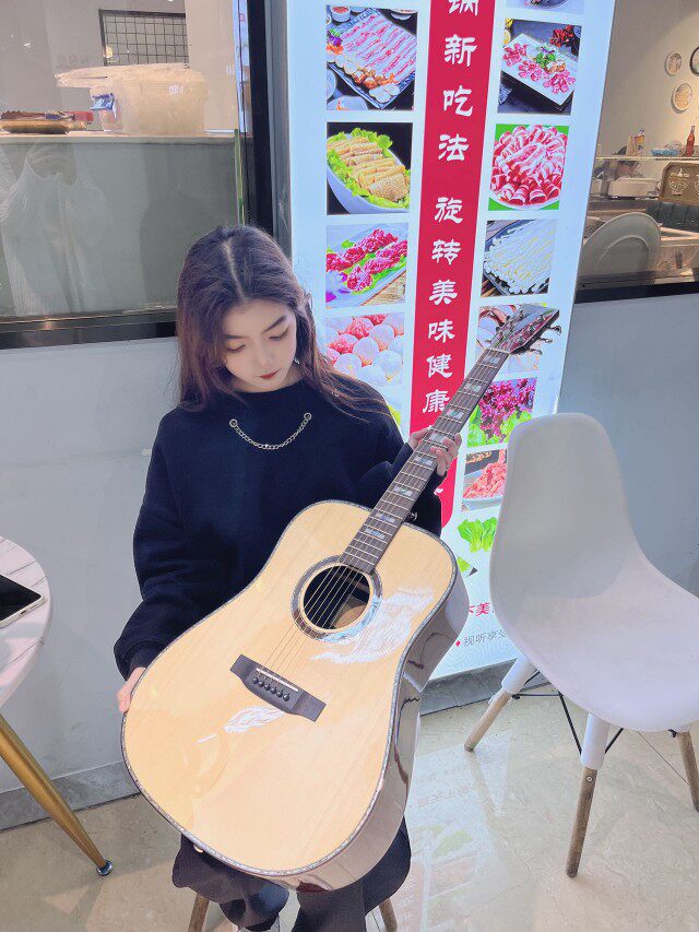美国鈞琳吉他961M1玫瑰木云杉全单民谣原声加振蓝牙鼓机