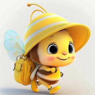 勤劳小蜜蜂车贴画爆款儿童房可爱贴画墙面自粘贴画高档防水马桶贴