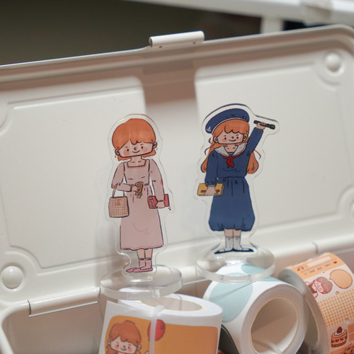 PaperRoom | 紙屋原创人物穿搭手帐亚克力立牌留言夹展示便签照片