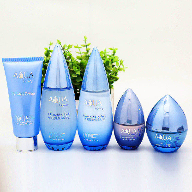 莱茜儿补水库水凝盈透系列化妆品套装洁面膏保湿水乳液霜粉底眼霜