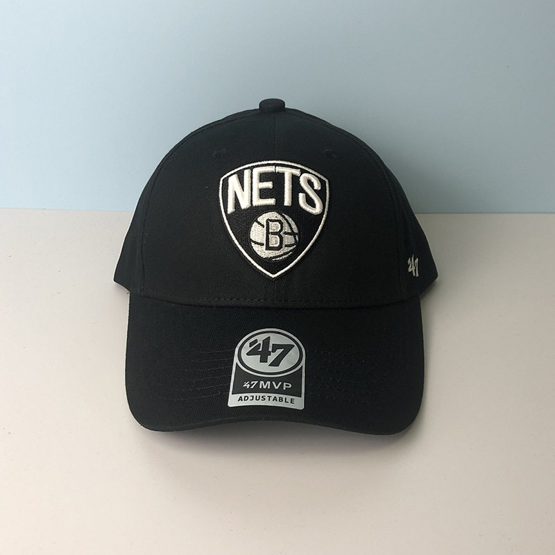 NBA篮网队篮球帽户外运动棒球帽刺绣男女生鸭舌帽硬顶弯檐帽子潮