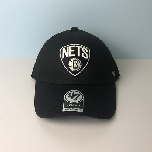 NBA篮网队篮球帽户外运动棒球帽刺绣男女生鸭舌帽硬顶弯檐帽子潮
