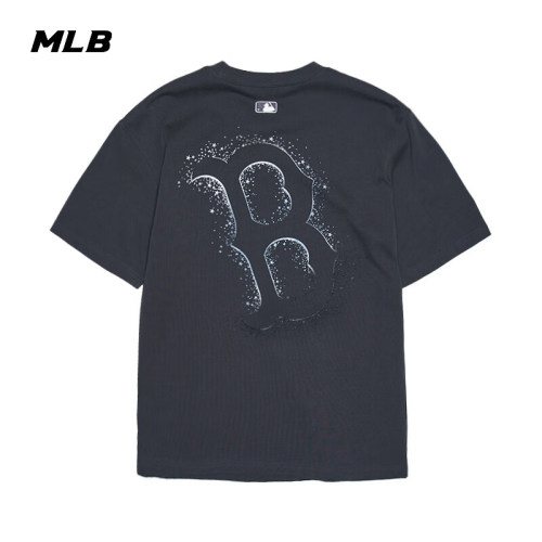 MLB男女情侣大logo运动休闲短袖圆领时尚T恤3ATST0153