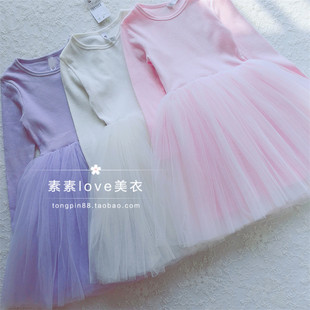 纱纱好柔软 出口澳 三件包邮 女中小童宝宝2-7岁纱纱长袖连衣裙