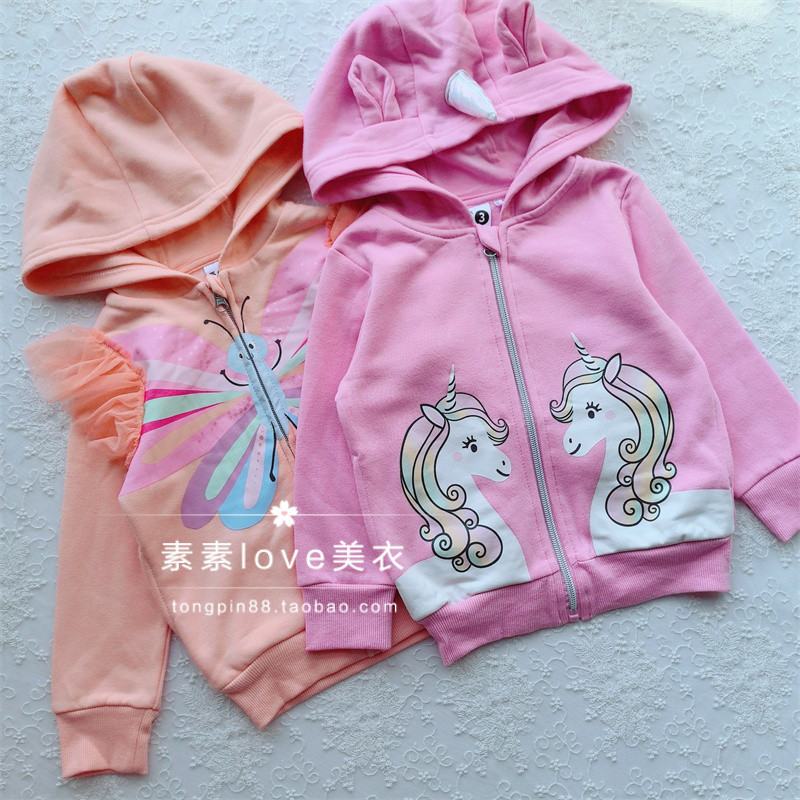 可爱款 澳dan 秋三件包邮 女中小童宝宝婴儿 1-7岁薄绒独角兽卫衣