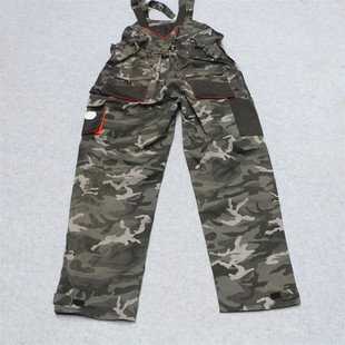 宽松直筒休闲长裤 背带裤 户外工作连体衣耐磨 复古迷彩工装 外贸美式