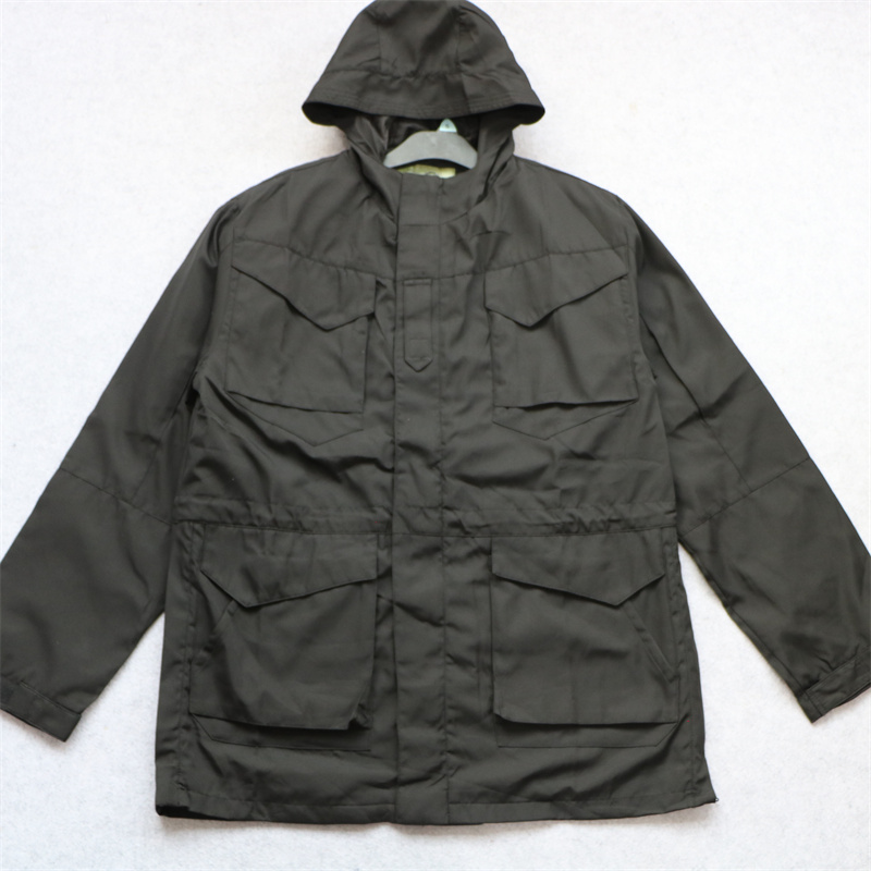 外贸男士纯色休闲大码连帽风衣美式复古多兜工装制服上装工人