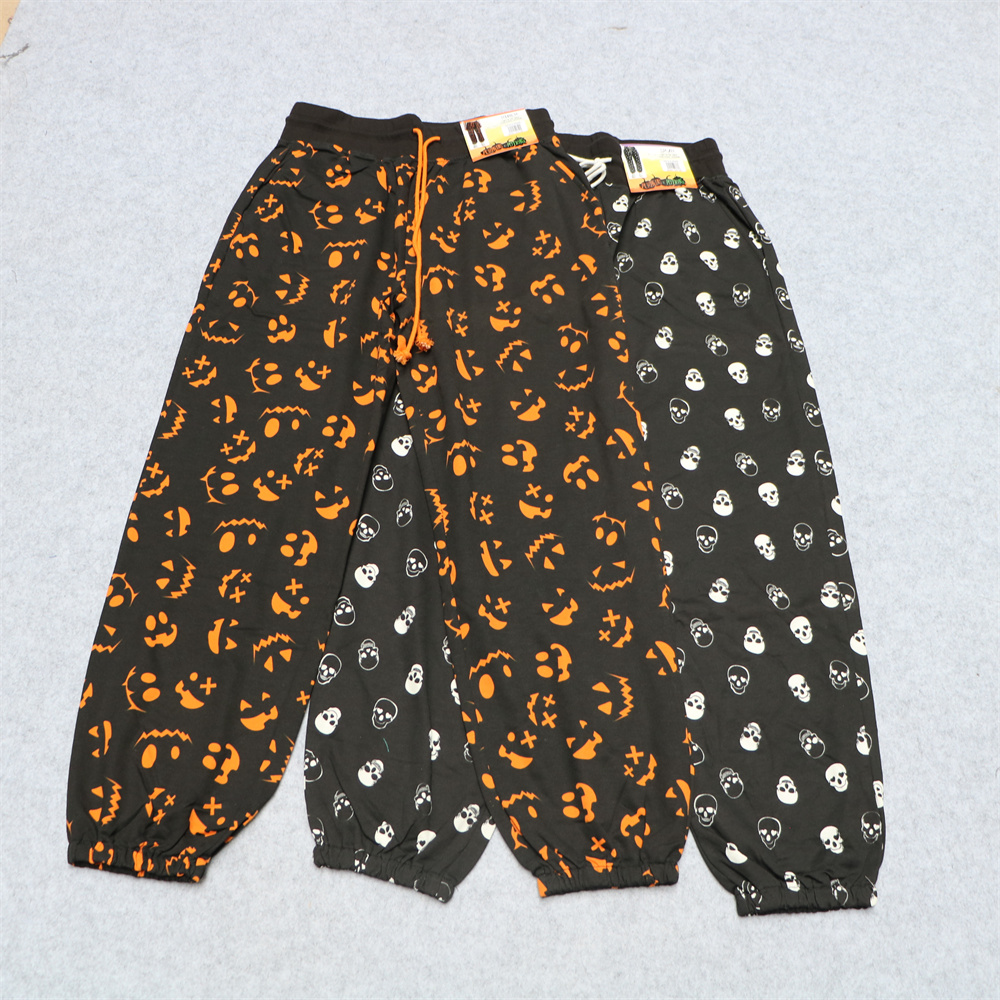 春秋印花时尚小毛圈束脚裤运动裤