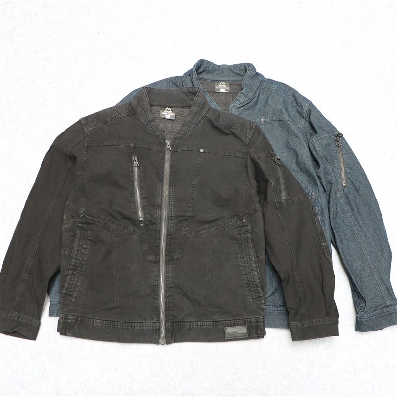 纯棉弹力牛仔多兜工装夹克外套男