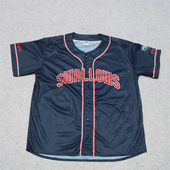 宽松嘻哈球衣男 T恤字母棒球服开衫 外贸美式 休闲复古运动速干短袖