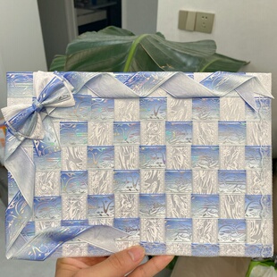 丝带痛S码B5痛板成品蓝白色棋盘格手工定制改色改尺寸可加急发货