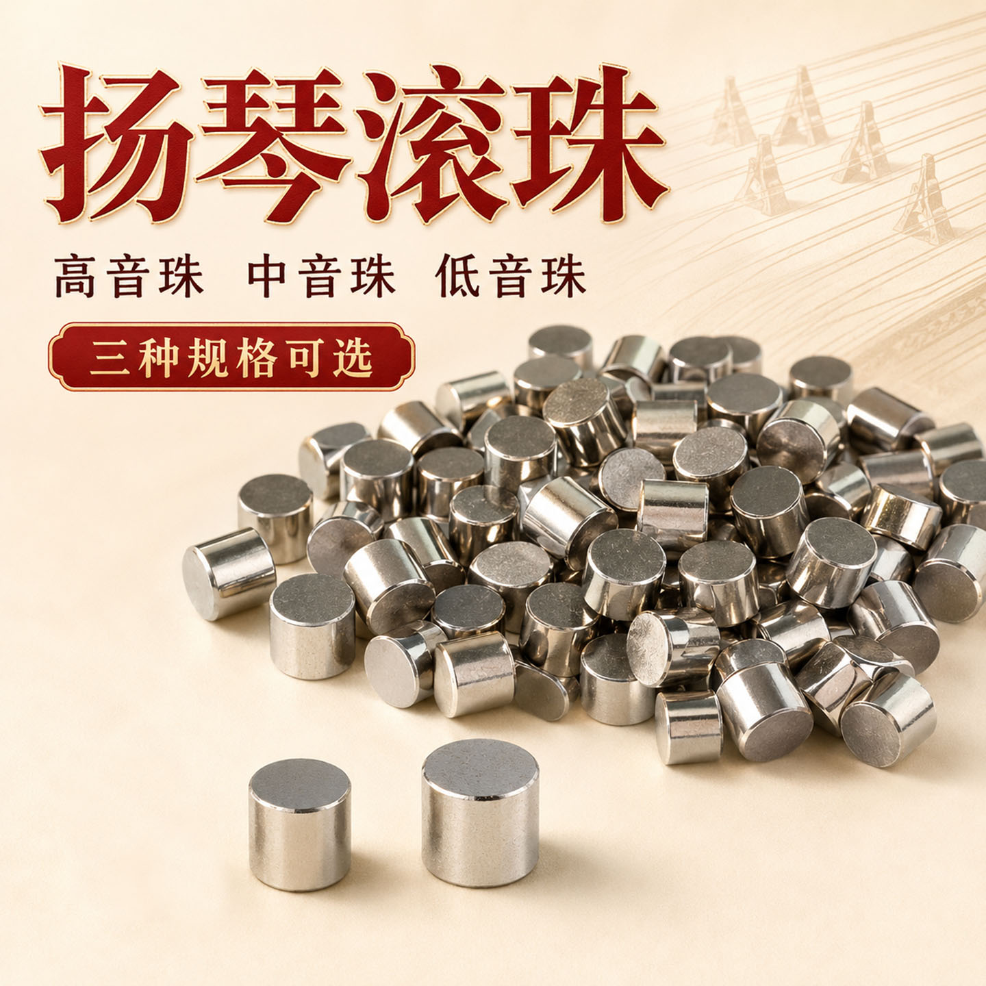 扬琴滚珠扬琴配件滚珠钢珠不锈钢珠乐器调音滚珠杨琴洋琴校音滚珠
