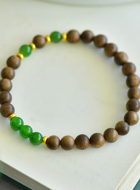 【三生石语】文莱沉香碧玉手串