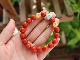 本命年手链轻奢高级感生日礼物 天然南红玛瑙单圈手串10.5mm女款