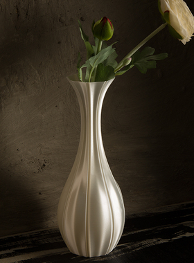 白色梦境珠光花瓶 环保可降解塑料新中式艺术高级感小众美学摆件