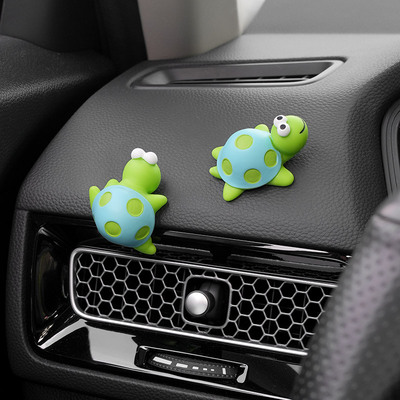 车载摆件可爱卡通小乌龟动物汽车显示屏解压装饰品网红中控台女士