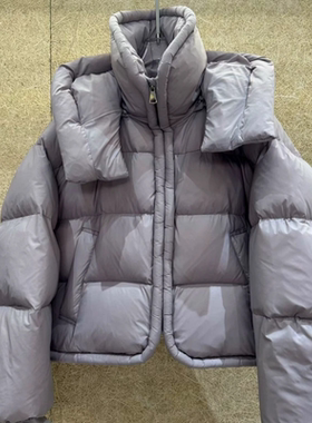 韩版宽松立领连帽棉服女短款2025年冬季新款加厚保暖面包服外套