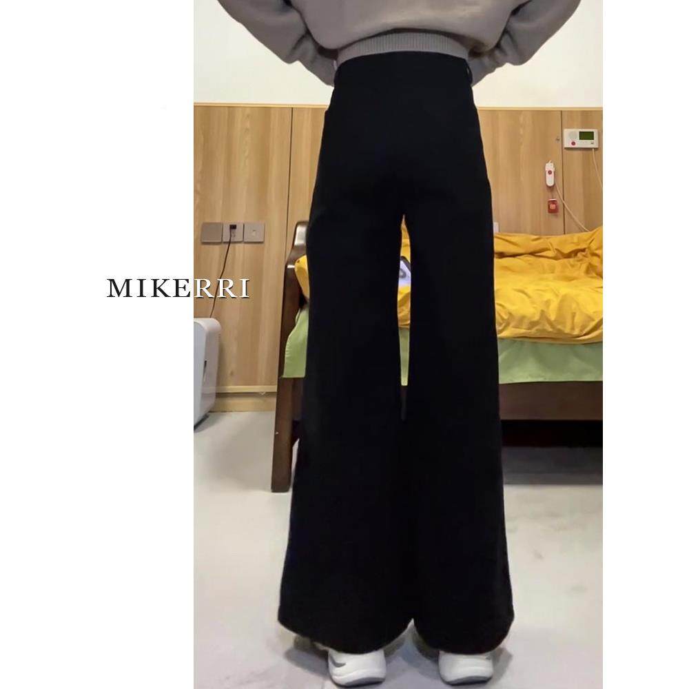 黑色版阔腿A牛仔裤女夏季新款大码胖m形裤m宽松显瘦梨身JDM材直筒