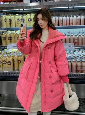 棉衣女冬中长款韩版宽松加厚羽绒棉服时尚设计感过膝潮流棉袄外套