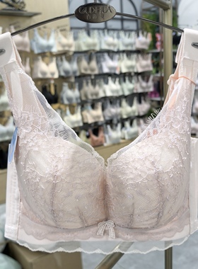 无钢圈纸片C杯聚拢上托防下垂内衣大胸显小收副乳性感文胸罩3613