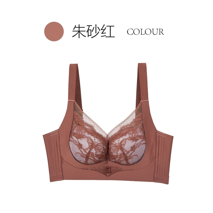 新品无钢圈按摩中厚B杯聚拢上托防下垂内衣女调整型收副乳文胸罩