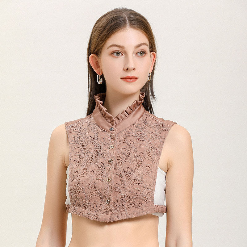女士韩版百搭香槟色衬衣假领子