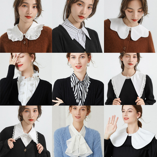 新款衬衫领假领子女百搭衬衣领立领毛衣假衣领木耳边娃娃领装饰领