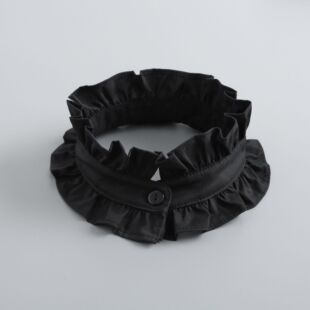 木耳边小单领宫廷百褶衬衫立领温柔荷叶边衬衣领装饰女棉质假领子