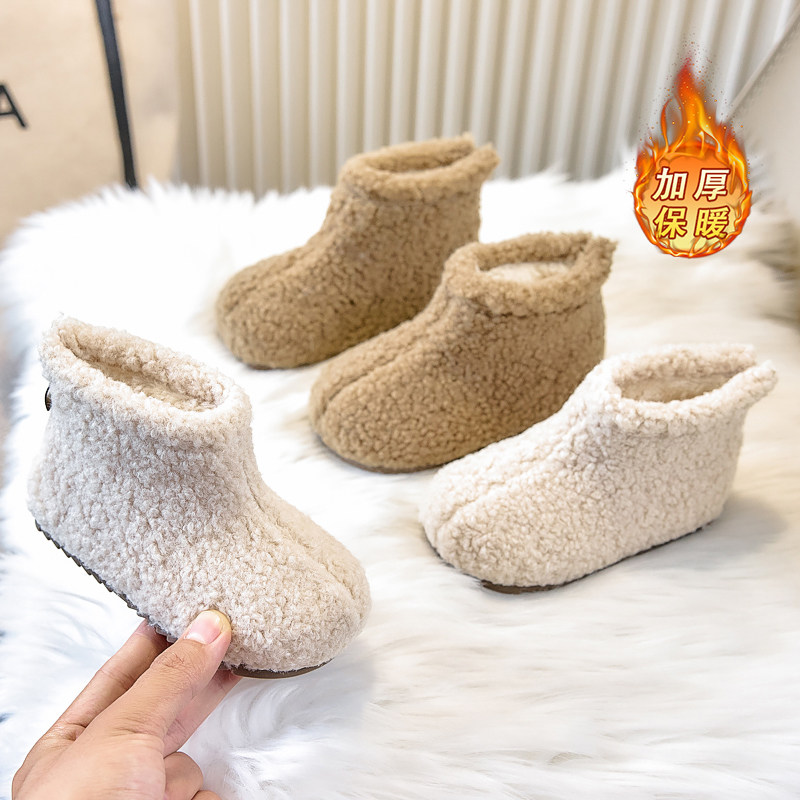 女童雪地靴冬季新款羊羔毛加绒保暖棉鞋小中童甜美软底短靴豆豆鞋,童鞋/婴儿鞋/亲子鞋,棉鞋,淘宝优惠券,粉丝福利购,淘宝优惠卷