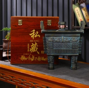 景德镇仿青铜器陶瓷酒瓶 泡酒罐 空酒坛 5斤装仿青铜父戊方鼎酒瓶