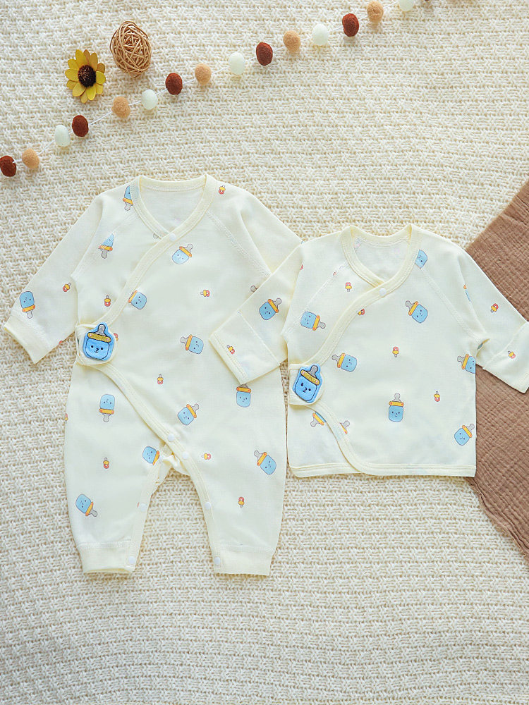 NEWBORN CLOTHES NEWBORN BABY HALF-BACK CLOTHES COTTON BONELESS FOUR SEASONS DELIVERY ROOM MONKS ONESIES AUTUMN AND WINTER TOPS