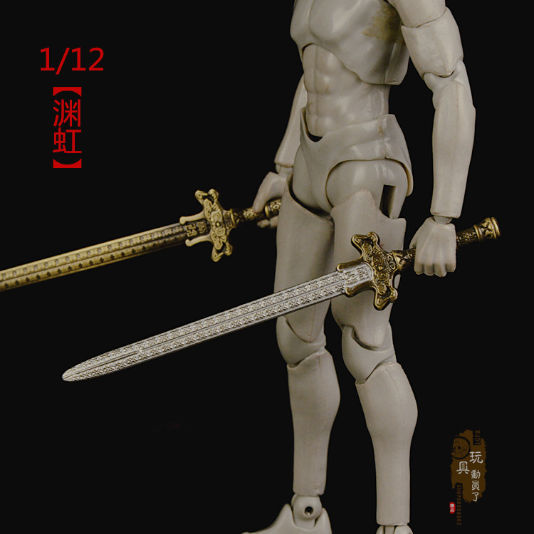 1/12微缩古代兵器小号迷你版古宝剑盖聂佩剑渊虹6寸兵人武器模型