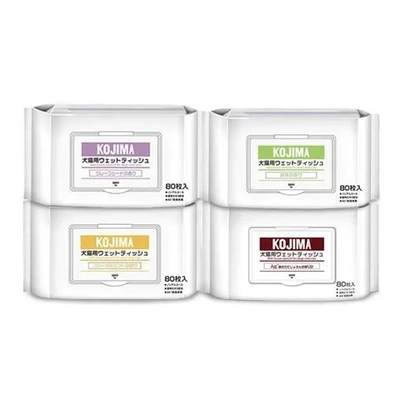 足部湿巾猫咪清洁去泪痕朵爪子纸巾KOJIMA宠物草本擦屁屁耳狗狗